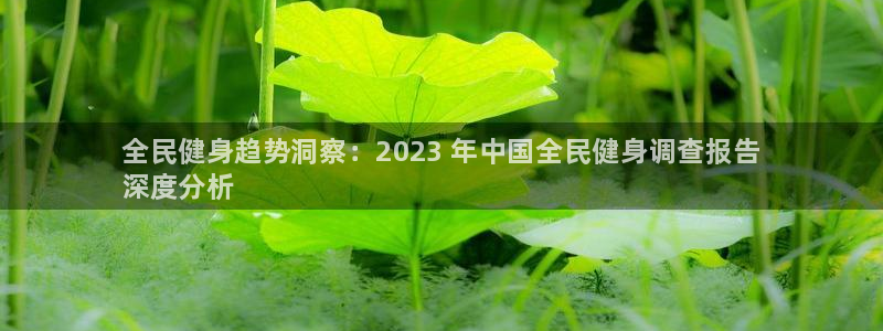 尊龙凯时网站怎么样：全民健身趋势洞察：2023 年中国全民健